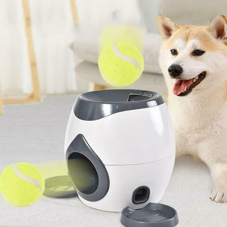 JETTINGBUY 1PC Dog Slow Feeder Toy Tennis Ball Thrower Food Reward Machine  Fetch Training Toy 