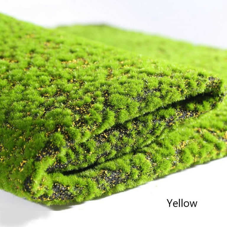JETTINGBUY 4PCS Yellow 100*100cm Artificial Moss Fake Green Plants Moss  Grass Mat For Home Decor