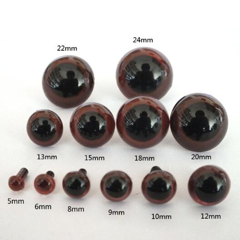 JETTINGBUY 5-20mm Brown color Plastic safety eyes for toys Multicolor plush  animal eye