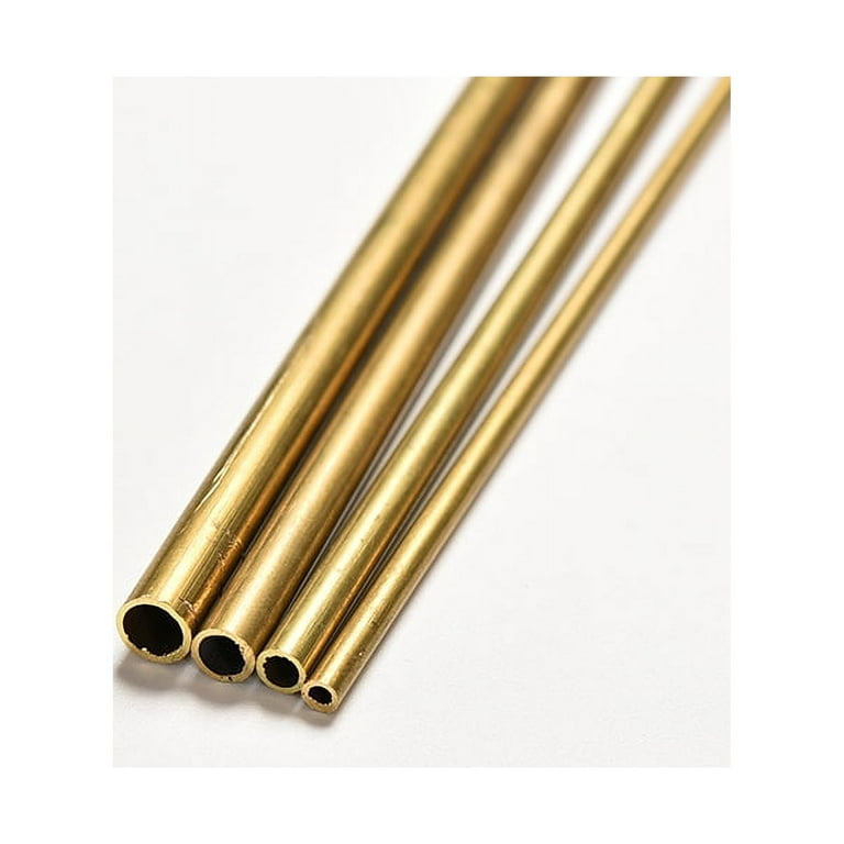 JETTINGBUY Brass Tube Pipe Tubing Round Inner 2mm 3mm 4mm 5mm Long 300mm  Wall 0.5mm 