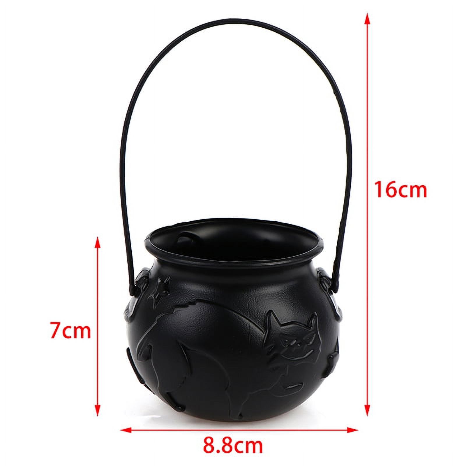 JETTINGBUY Halloween Candy Buckets Pumpkin Witch Candy Holder Pot Kids Trick Party Cauldron