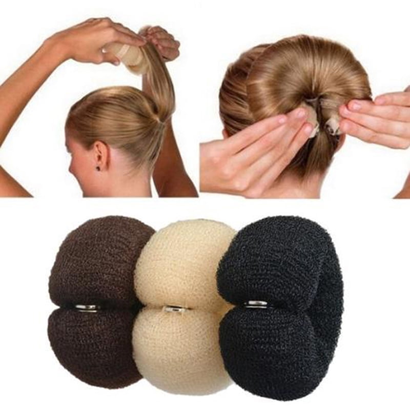( Pack of 3 pcs ) Deft Bun Hair Tie | French Twist Hair Bun Maker | Bun  Hair Clips | Headband for Women | Girls Random color