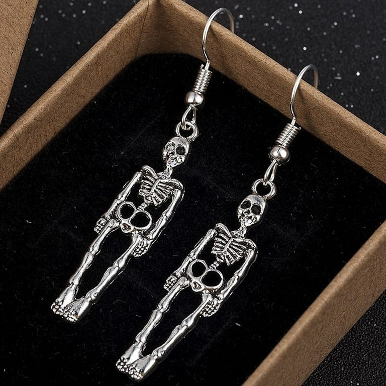 JETTINGBUY Vintage Skeleton Skull Dangle Earrings for Women