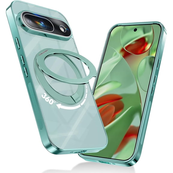 JETeacka Magnetic Ring Stand for Google Pixel 10/10p Case, (Green) Anti-Slip Matte Protective Cover