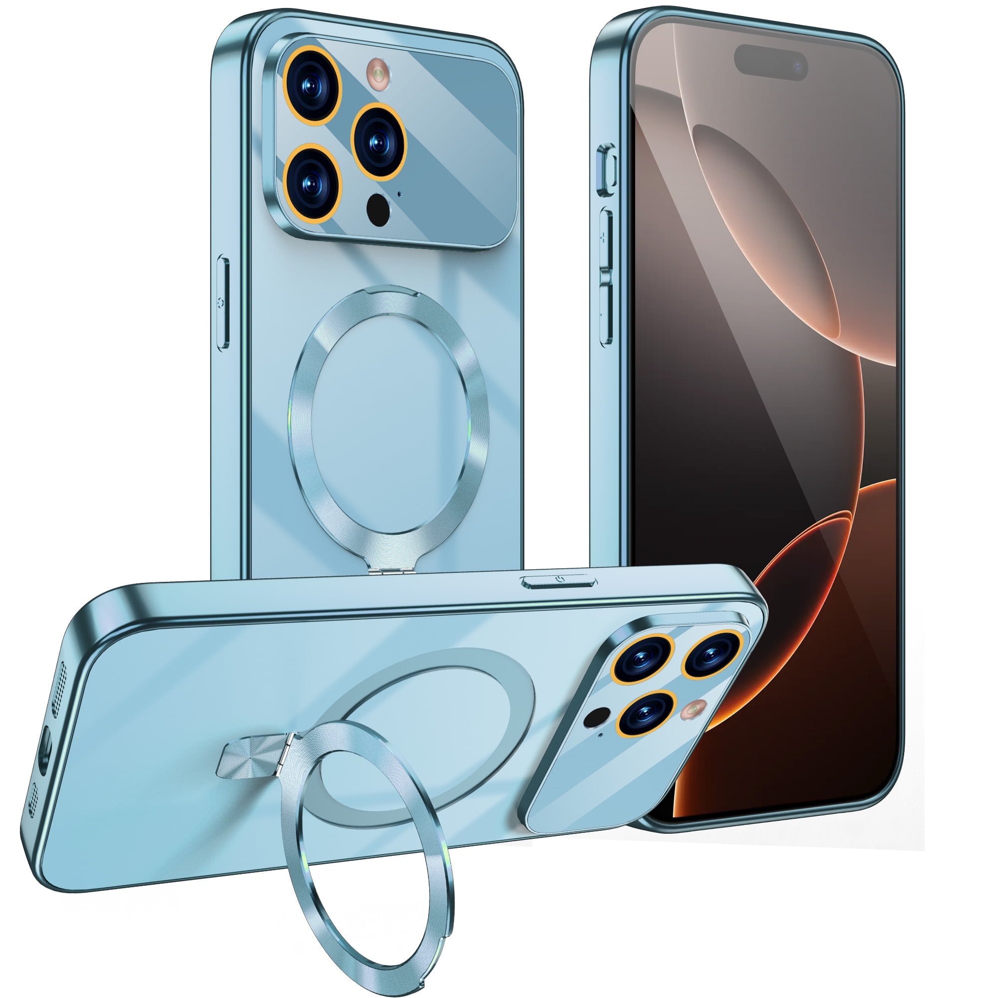 JETeacka Magnetic Case for iPhone 13 Pro Max with Stand MagSafe Compatible Camera Protection Military Drop Protection Not Yellowing Slim, Sierra Blue