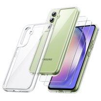 JETech 2 in 1 Case for Samsung Galaxy A54 5G 6.4-Inch with 2-Pack Screen Protector, Tempered Glass Film, Shockproof Bumper Phone Protective Cover Clear Back (Clear)