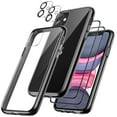 thumbnail image 1 of JETech 3 in 1 Case for iPhone 11 6.1-Inch, with 2-Pack Screen Protector and 2-Pack Camera Lens Protector, Full Coverage Tempered Glass Film, Shockproof Bumper Phone Cover (Black), 1 of 7
