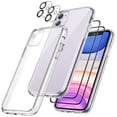 thumbnail image 1 of JETech 3 in 1 Case for iPhone 11 6.1-Inch, with 2-Pack Screen Protector and 2-Pack Camera Lens Protector, Non-Yellowing Shockproof Bumper Phone Cover, Full Coverage Tempered Glass Film (Clear), 1 of 7
