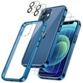 thumbnail image 1 of JETech 3 in 1 Case for iPhone 12 6.1-Inch, with 2-Pack Screen Protector and 2-Pack Camera Lens Protector, Full Coverage Tempered Glass Film, Shockproof Bumper Phone Cover (Navy), 1 of 7