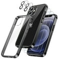 thumbnail image 1 of JETech 3 in 1 Case for iPhone 12 6.1-Inch, with 2-Pack Screen Protector and 2-Pack Camera Lens Protector, Full Coverage Tempered Glass Film, Shockproof Bumper Phone Cover (Black), 1 of 7