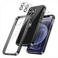 thumbnail image 1 of JETech 3 in 1 Case for iPhone 12 Mini 5.4-Inch, with 2-Pack Screen Protector and 2-Pack Camera Lens Protector, Full Coverage Tempered Glass Film, Shockproof Bumper Phone Cover (Black), 1 of 7