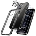 thumbnail image 1 of JETech 3 in 1 Case for iPhone 12 Pro 6.1-Inch, with 2-Pack Screen Protector and 2-Pack Camera Lens Protector, Full Coverage Tempered Glass Film, Shockproof Bumper Phone Cover (Black), 1 of 7