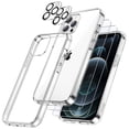 thumbnail image 1 of JETech 3 in 1 Case for iPhone 12 Pro 6.1-Inch, with 2-Pack Screen Protector and 2-Pack Camera Lens Protector, Non-Yellowing Shockproof Bumper Phone Cover, Full Coverage Tempered Glass Film (Clear), 1 of 7