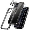 thumbnail image 1 of JETech 3 in 1 Case for iPhone 12 Pro Max 6.7-Inch, with 2-Pack Screen Protector and 2-Pack Camera Lens Protector, Full Coverage Tempered Glass Film, Shockproof Bumper Phone Cover (Black), 1 of 7