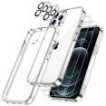 thumbnail image 1 of JETech 3 in 1 Case for iPhone 12 Pro Max 6.7-Inch, with 2-Pack Screen Protector and Camera Lens Protector, Non-Yellowing Shockproof Bumper Phone Cover, Full Coverage Tempered Glass Film (Clear), 1 of 7