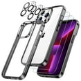 thumbnail image 1 of JETech 3 in 1 Case for iPhone 13 Pro Max 6.7-Inch, with 2-Pack Screen Protector and 2-Pack Camera Lens Protector, Full Coverage Tempered Glass Film, Shockproof Bumper Phone Cover (Black), 1 of 7