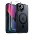 thumbnail image 1 of JETech 3 in 1 Magnetic Case for iPhone 13 Mini 5.4-Inch with 2 Pack Tempered Glass Screen Protectors, Compatible with MagSafe, Translucent Matte Back Shockproof Phone Cover (Black), 1 of 7