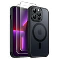 thumbnail image 1 of JETech 3 in 1 Magnetic Case for iPhone 13 Pro 6.1-Inch with 2-Pack Tempered Glass Screen Protector, Compatible with MagSafe, Translucent Matte Back Shockproof Phone Cover (Black), 1 of 7