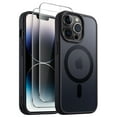 thumbnail image 1 of JETech 3 in 1 Magnetic Case for iPhone 14 Pro 6.1-Inch with 2-Pack Tempered Glass Screen Protector, Compatible with MagSafe, Translucent Matte Back Shockproof Phone Cover (Black), 1 of 7
