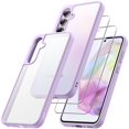 thumbnail image 1 of JETech 3 in 1 Matte Case for Samsung Galaxy A35 5G with 2-Pack Tempered Glass Screen Protector, Translucent Frosted Shockproof Phone Cover with Camera Protection (Lilac), 1 of 6