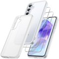thumbnail image 1 of JETech 3 in 1 Matte Case for Samsung Galaxy A55 5G with 2-Pack Tempered Glass Screen Protector, Translucent Frosted Shockproof Phone Cover with Camera Protection (Frosted Clear), 1 of 6