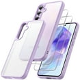 thumbnail image 1 of JETech 3 in 1 Matte Case for Samsung Galaxy A55 5G with 2-Pack Tempered Glass Screen Protector, Translucent Frosted Shockproof Phone Cover with Camera Protection (Lilac), 1 of 6