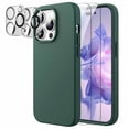 thumbnail image 1 of JETech [3 in 1] Silicone Case for iPhone 14 Pro 6.1-Inch, with 2-Pack Screen Protector and 2-Pack Camera Lens Protector, Full Coverage Tempered Glass Film, Shockproof Phone Cover (Midnight Green), 1 of 7