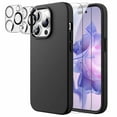 thumbnail image 1 of JETech [3 in 1] Silicone Case for iPhone 14 Pro 6.1-Inch, with 2-Pack Screen Protector and 2-Pack Camera Lens Protector, Full Coverage Tempered Glass Film, Shockproof Phone Cover (Black), 1 of 7