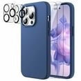 thumbnail image 1 of JETech [3 in 1] Silicone Case for iPhone 14 Pro 6.1-Inch, with 2-Pack Screen Protector and 2-Pack Camera Lens Protector, Full Coverage Tempered Glass Film, Shockproof Phone Cover (Cobalt Blue), 1 of 7