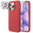 thumbnail image 1 of JETech [3 in 1] Silicone Case for iPhone 14 Pro 6.1-Inch, with 2-Pack Screen Protector and 2-Pack Camera Lens Protector, Full Coverage Tempered Glass Film, Shockproof Phone Cover (Red), 1 of 7