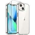 thumbnail image 1 of JETech 3 in 1 Case for iPhone 13 6.1-Inch with 2 Pack Tempered Glass Screen Protectors, Non-Yellowing Shockproof Bumper Phone Cover (Clear), 1 of 6