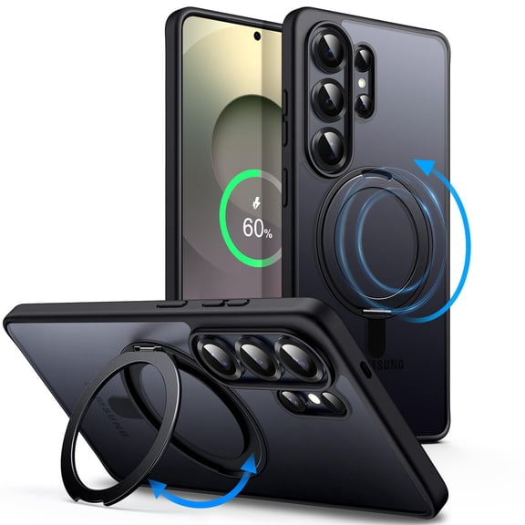 JETech 360 Degree Rotatable Ring Case for Samsung Galaxy S26 Ultra, Compatible with MagSafe (Black)