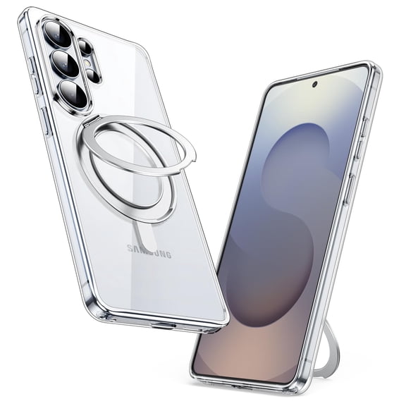 JETech 360 Degree Rotatable Ring Case for Samsung Galaxy S26 Ultra, Magnetic Cover with Stand Holder (Clear)