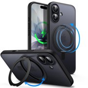 JETech 360 Degree Rotatable Ring Case for iPhone 17 6.3-Inch with Camera Control Button, Compatible with MagSafe Phone Cover Black