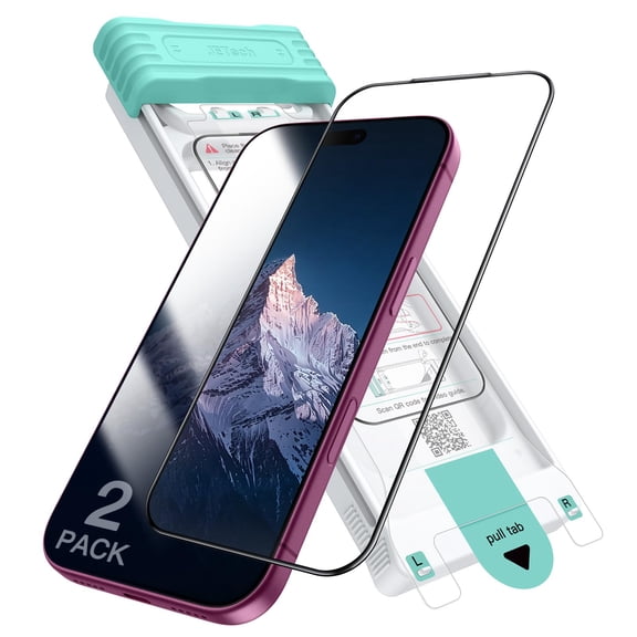 JETech 3D 9H+ Anti-Reflective Screen Protector for iPhone 18 Pro/17 Pro, 2-Pack |Auto-Align Installation