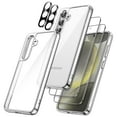 thumbnail image 1 of JETech 5 in 1 Case for Samsung Galaxy S24 5G with 2-Pack Each Tempered Glass Screen Protector and Camera Lens Protector, Non-Yellowing Shockproof Bumper Phone Cover (Clear), 1 of 7