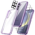 thumbnail image 1 of JETech 5 in 1 Case for Samsung Galaxy S24+ / S24 Plus 5G with 2-Pack Each Tempered Glass Screen Protector and Camera Lens Protector, Non-Yellowing Shockproof Bumper Phone Cover (Purple), 1 of 7