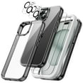 thumbnail image 1 of JETech 5 in 1 Case for iPhone 15 6.1-Inch with 2-Pack Each Tempered Glass Screen Protector and Camera Lens Protector, Non-Yellowing Shockproof Bumper Phone Cover (Black), 1 of 7