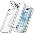 thumbnail image 1 of JETech 5 in 1 Case for iPhone 15 6.1-Inch with 2-Pack Each Tempered Glass Screen Protector and Camera Lens Protector, Non-Yellowing Shockproof Bumper Phone Cover (Clear), 1 of 7