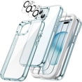 thumbnail image 1 of JETech 5 in 1 Case for iPhone 15 Plus 6.7-Inch with 2-Pack Each Tempered Glass Screen Protector and Camera Lens Protector, Non-Yellowing Shockproof Bumper Phone Cover (Blue), 1 of 7