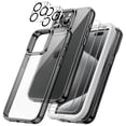 thumbnail image 1 of JETech 5 in 1 Case for iPhone 15 Pro 6.1-Inch with 2-Pack Each Tempered Glass Screen Protector and Camera Lens Protector, Non-Yellowing Shockproof Bumper Phone Cover (Black), 1 of 7