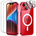 thumbnail image 1 of JETech 5 in 1 Magnetic Case for iPhone 14 Plus 6.7-Inch with 2-Pack Tempered Glass Screen Protector and Camera Lens Protector, Compatible with MagSafe, Shockproof Bumper Phone Cover (Red), 1 of 7