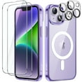thumbnail image 1 of JETech 5 in 1 Magnetic Case for iPhone 14 Plus 6.7-Inch with 2-Pack Tempered Glass Screen Protector and Camera Lens Protector, Compatible with MagSafe, Shockproof Bumper Phone Cover (Deep Purple), 1 of 7