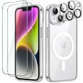 thumbnail image 1 of JETech 5 in 1 Magnetic Case for iPhone 14 Plus 6.7-Inch with 2-Pack Tempered Glass Screen Protector and Camera Lens Protector, Compatible with MagSafe, Shockproof Bumper Phone Cover (Clear), 1 of 7