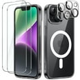 thumbnail image 1 of JETech 5 in 1 Magnetic Case for iPhone 14 Plus 6.7-Inch with 2-Pack Tempered Glass Screen Protector and Camera Lens Protector, Compatible with MagSafe, Shockproof Bumper Phone Cover (Black), 1 of 7