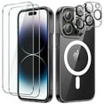 thumbnail image 1 of JETech 5 in 1 Magnetic Case for iPhone 14 Pro 6.1-Inch with 2-Pack Tempered Glass Screen Protector and Camera Lens Protector, Compatible with MagSafe, Shockproof Bumper Phone Cover (Black), 1 of 7
