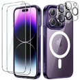 thumbnail image 1 of JETech 5 in 1 Magnetic Case for iPhone 14 Pro 6.1-Inch with 2-Pack Tempered Glass Screen Protector and Camera Lens Protector, Compatible with MagSafe, Shockproof Bumper Phone Cover (Deep Purple), 1 of 7