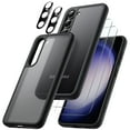 thumbnail image 1 of JETech 5 in 1 Matte Case for Samsung Galaxy S23 5G 6.1-Inch with 2-Pack Screen Protector and Camera Lens Protector, Translucent Back Protective Phone Cover, Tempered Glass Film (Black), 1 of 7