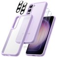 thumbnail image 1 of JETech 5 in 1 Matte Case for Samsung Galaxy S23 5G 6.1-Inch with 2-Pack Screen Protector and Camera Lens Protector, Translucent Back Protective Phone Cover, Tempered Glass Film (Lilac), 1 of 1