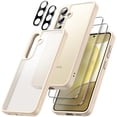 thumbnail image 1 of JETech 5 in 1 Matte Case for Samsung Galaxy S24+ / S24 Plus 5G with 2-Pack Screen Protector and Camera Lens Protector, Translucent Back Protective Phone Cover, Tempered Glass Film (Gold), 1 of 7